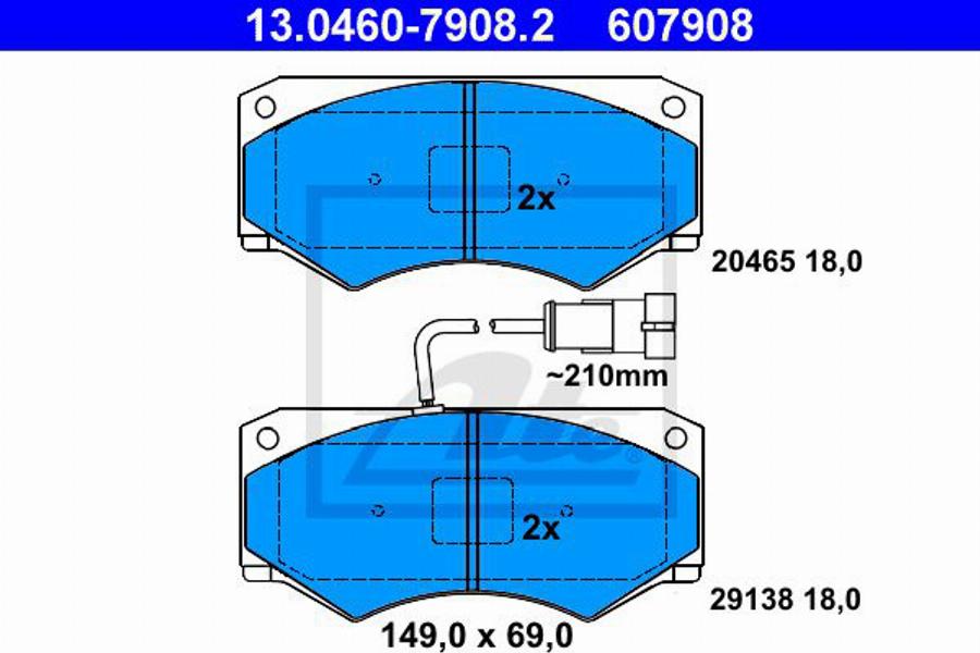 ATE 607908 - Komplet Pločica, disk-kočnica www.molydon.hr