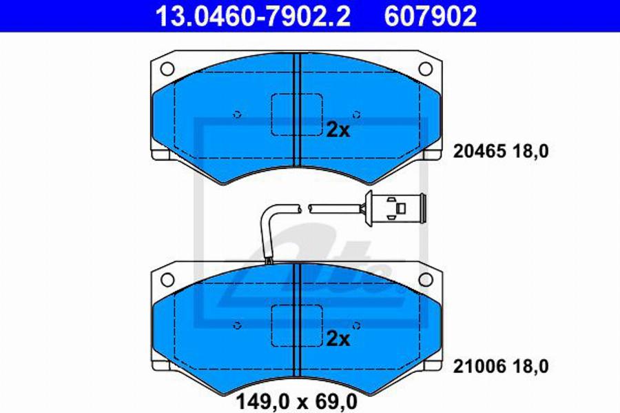 ATE 607902 - Komplet Pločica, disk-kočnica www.molydon.hr