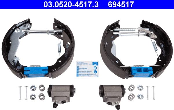 ATE 03.0520-4517.3 - Komplet kočnica, bubanj kočnice www.molydon.hr