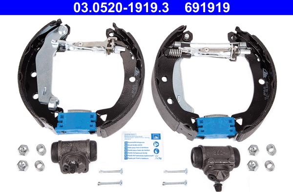 ATE 03.0520-1919.3 - Komplet kočnica, bubanj kočnice www.molydon.hr