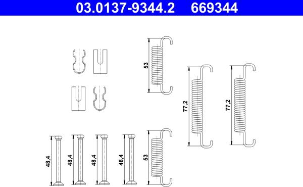 ATE 03.0137-9344.2 - Komplet pribora, kočione papuce rucne kočnice www.molydon.hr