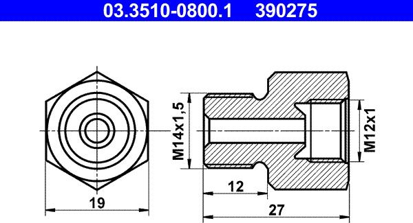 ATE 03.3510-0800.1 - Adapter, kočioni Vod www.molydon.hr