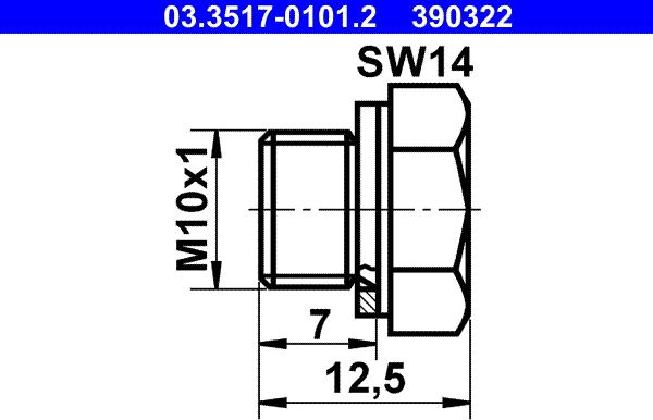 ATE 03.3517-0101.2 - NavojniUtičnica čep, glavni kočioni cilindar www.molydon.hr