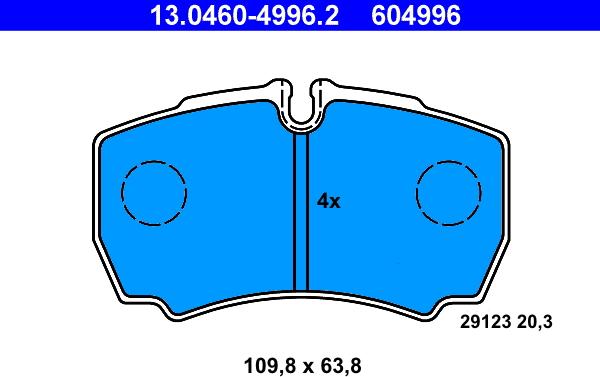 ATE 13.0460-4996.2 - Komplet Pločica, disk-kočnica www.molydon.hr