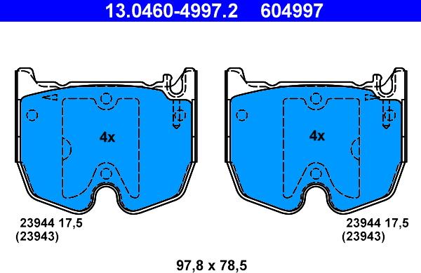 ATE 13.0460-4997.2 - Komplet Pločica, disk-kočnica www.molydon.hr