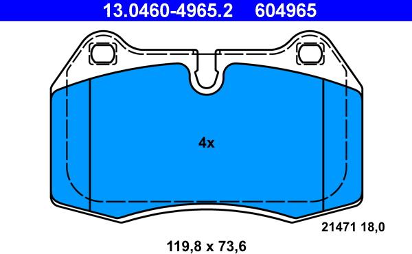 ATE 13.0460-4965.2 - Komplet Pločica, disk-kočnica www.molydon.hr