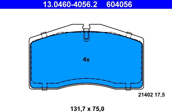 ATE 13.0460-4056.2 - Komplet Pločica, disk-kočnica www.molydon.hr