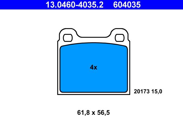 ATE 13.0460-4035.2 - Komplet Pločica, disk-kočnica www.molydon.hr