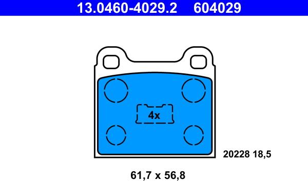 ATE 13.0460-4029.2 - Komplet Pločica, disk-kočnica www.molydon.hr