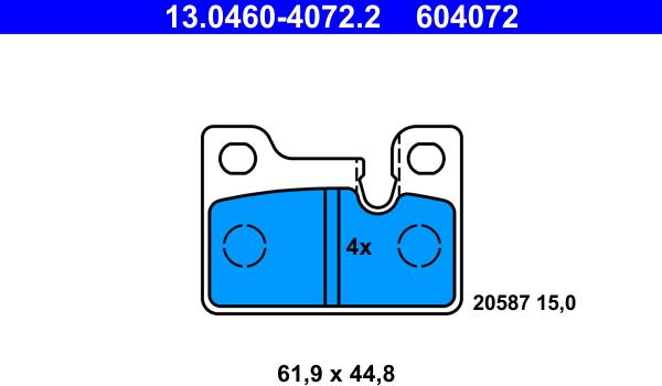 ATE 13.0460-4072.2 - Komplet Pločica, disk-kočnica www.molydon.hr