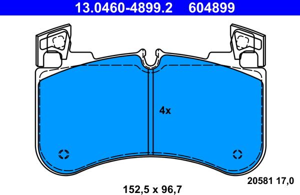 ATE 13.0460-4899.2 - Komplet Pločica, disk-kočnica www.molydon.hr