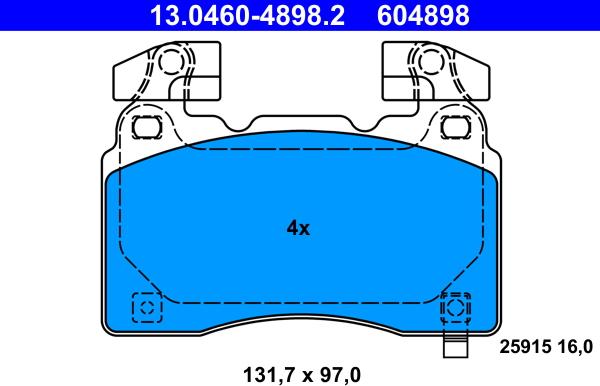 ATE 13.0460-4898.2 - Komplet Pločica, disk-kočnica www.molydon.hr