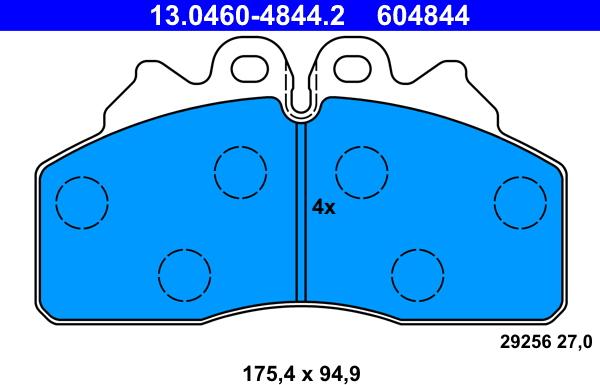 ATE 13.0460-4844.2 - Komplet Pločica, disk-kočnica www.molydon.hr