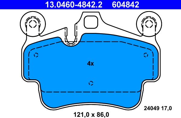 ATE 13.0460-4842.2 - Komplet Pločica, disk-kočnica www.molydon.hr