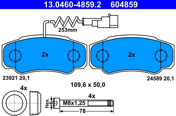 ATE 13.0460-4859.2 - Komplet Pločica, disk-kočnica www.molydon.hr