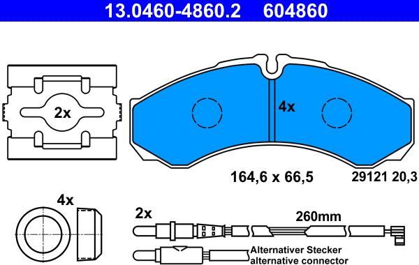 ATE 13.0460-4860.2 - Komplet Pločica, disk-kočnica www.molydon.hr