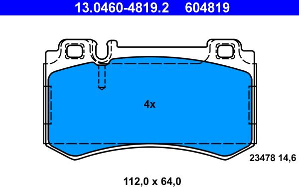 ATE 13.0460-4819.2 - Komplet Pločica, disk-kočnica www.molydon.hr