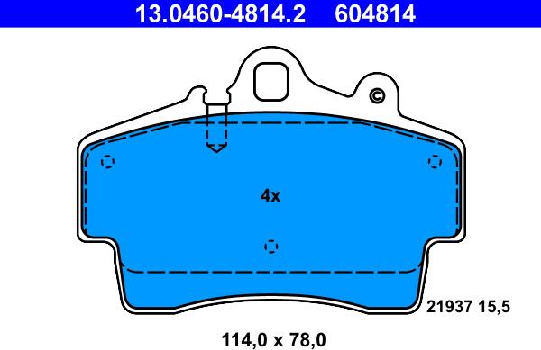 ATE 13.0460-4814.2 - Komplet Pločica, disk-kočnica www.molydon.hr