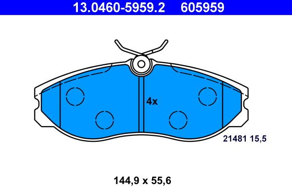 ATE 13.0460-5959.2 - Komplet Pločica, disk-kočnica www.molydon.hr