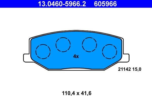 ATE 13.0460-5966.2 - Komplet Pločica, disk-kočnica www.molydon.hr