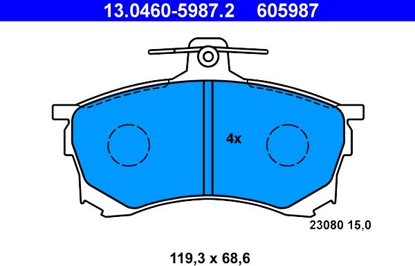 ATE 13.0460-5987.2 - Komplet Pločica, disk-kočnica www.molydon.hr