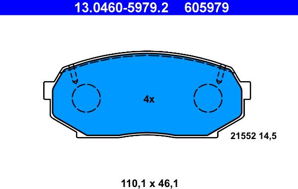 ATE 13.0460-5979.2 - Komplet Pločica, disk-kočnica www.molydon.hr