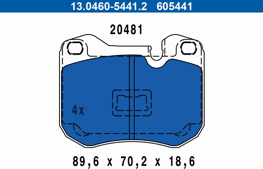 ATE 13.0460-5441.2 - Komplet Pločica, disk-kočnica www.molydon.hr