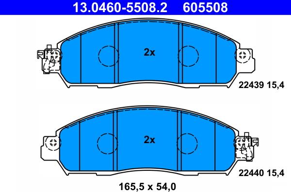 ATE 13.0460-5508.2 - Komplet Pločica, disk-kočnica www.molydon.hr