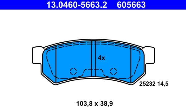 ATE 13.0460-5663.2 - Komplet Pločica, disk-kočnica www.molydon.hr