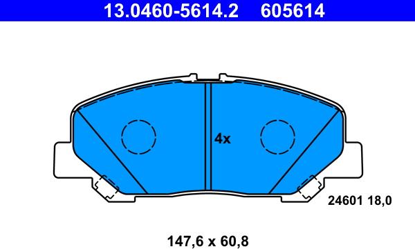 ATE 13.0460-5614.2 - Komplet Pločica, disk-kočnica www.molydon.hr