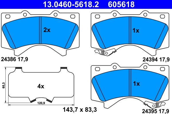 ATE 13.0460-5618.2 - Komplet Pločica, disk-kočnica www.molydon.hr