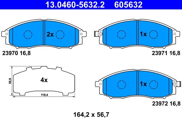 ATE 13.0460-5632.2 - Komplet Pločica, disk-kočnica www.molydon.hr