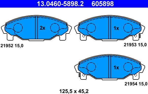 ATE 13.0460-5898.2 - Komplet Pločica, disk-kočnica www.molydon.hr