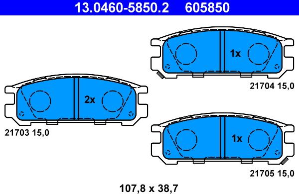 ATE 13.0460-5850.2 - Komplet Pločica, disk-kočnica www.molydon.hr