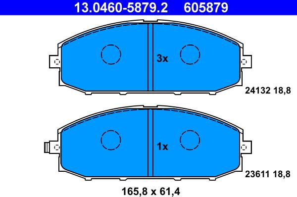 ATE 13.0460-5879.2 - Komplet Pločica, disk-kočnica www.molydon.hr