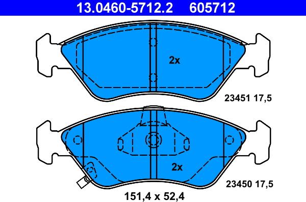 ATE 13.0460-5712.2 - Komplet Pločica, disk-kočnica www.molydon.hr