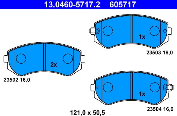 ATE 13.0460-5717.2 - Komplet Pločica, disk-kočnica www.molydon.hr