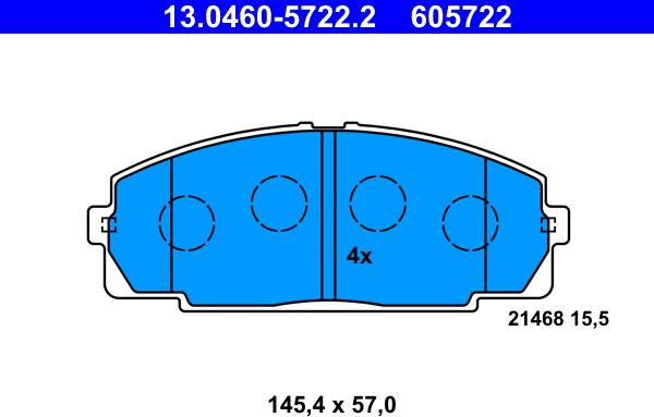 ATE 13.0460-5722.2 - Komplet Pločica, disk-kočnica www.molydon.hr