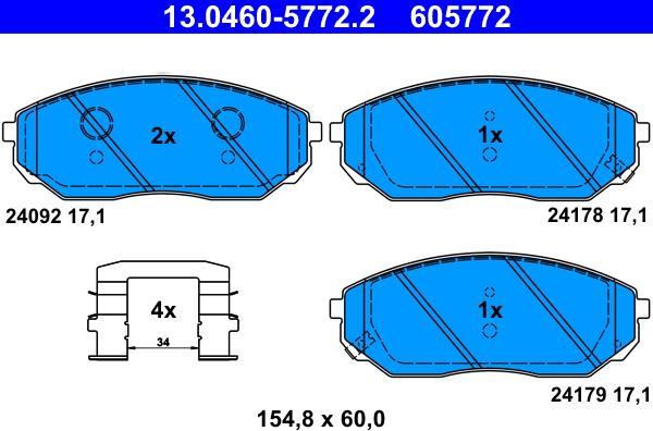 ATE 13.0460-5772.2 - Komplet Pločica, disk-kočnica www.molydon.hr