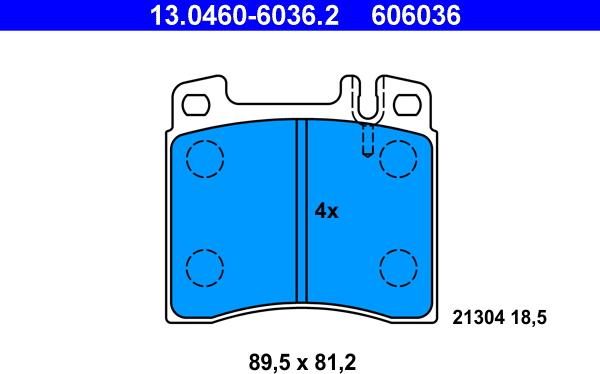 ATE 13.0460-6036.2 - Komplet Pločica, disk-kočnica www.molydon.hr