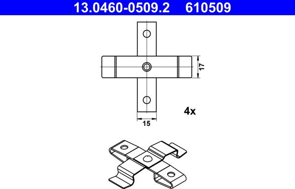 ATE 13.0460-0509.2 - Komplet pribora, Pločica disk kočnice www.molydon.hr