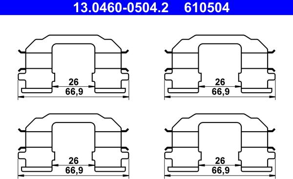 ATE 13.0460-0504.2 - Komplet pribora, Pločica disk kočnice www.molydon.hr