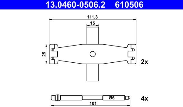 ATE 13.0460-0506.2 - Komplet pribora, Pločica disk kočnice www.molydon.hr