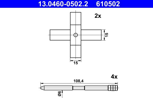 ATE 13.0460-0502.2 - Komplet pribora, Pločica disk kočnice www.molydon.hr