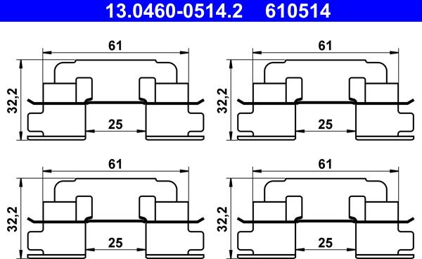 ATE 13.0460-0514.2 - Komplet pribora, Pločica disk kočnice www.molydon.hr