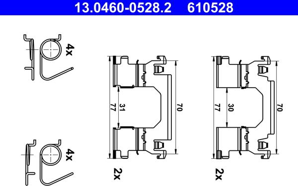 ATE 13.0460-0528.2 - Komplet pribora, Pločica disk kočnice www.molydon.hr