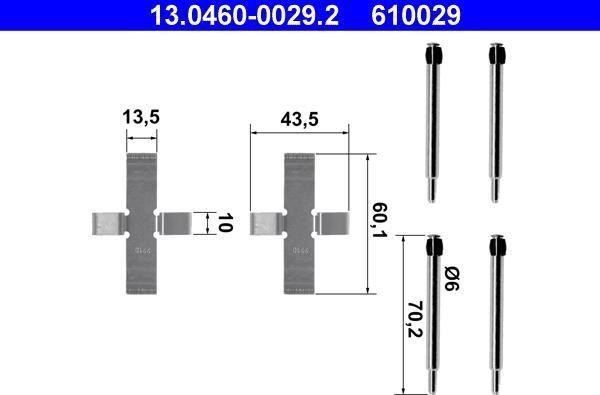 ATE 13.0460-0029.2 - Komplet pribora, Pločica disk kočnice www.molydon.hr