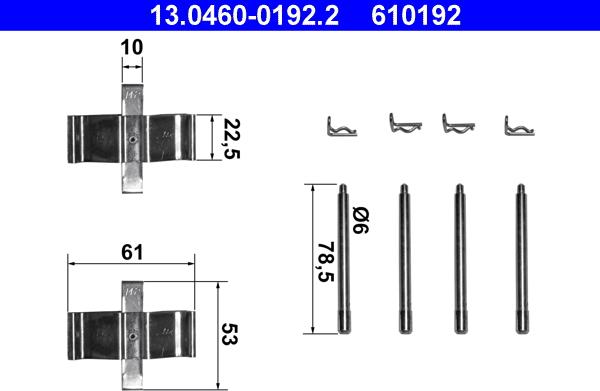 ATE 13.0460-0192.2 - Komplet pribora, Pločica disk kočnice www.molydon.hr
