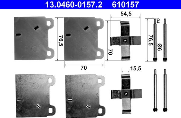 ATE 13.0460-0157.2 - Komplet pribora, Pločica disk kočnice www.molydon.hr