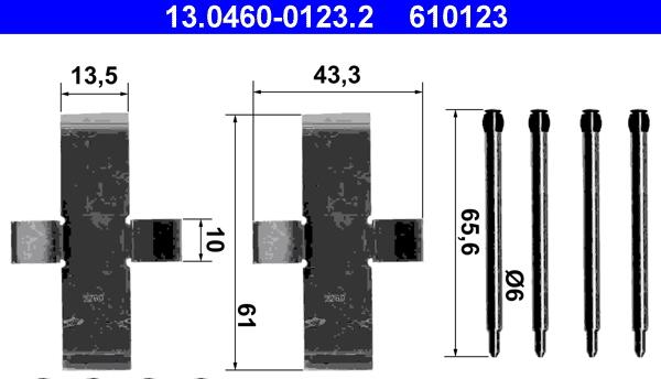 ATE 13.0460-0123.2 - Komplet pribora, Pločica disk kočnice www.molydon.hr